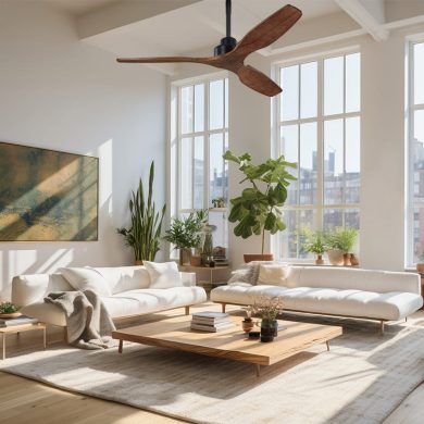 מאוורר תקרה מעץ מלא SACRAMENTO שחור/עץ כהה של המותג ווסטינגהאוס