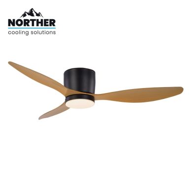 מאוורר תקרה צמוד תקרה ERA שחור/עץ WIFI הפעלה באמצעות אפליקציה