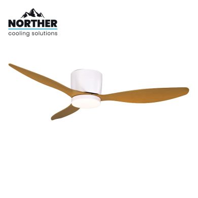 מאוורר תקרה צמוד תקרה ERA לבן/עץ WIFI הפעלה באמצעות אפליקציה