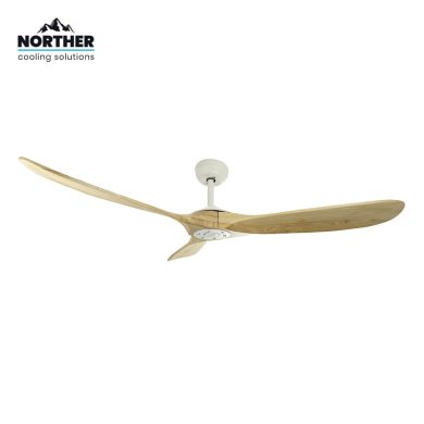 מאוורר תקרה נורטר רוזווד 60 אינץ' בצבע לבן/עץ