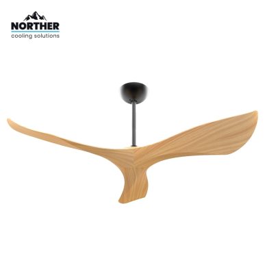 מאוורר תקרה SPAZIO בגוון עץ אלון לפרגולה או מרפסת מקורה - 56 אינץ'