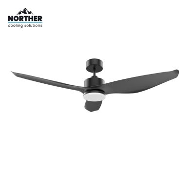 מאוורר תקרה נורטר אונו 52 אינץ' בצבע שחור