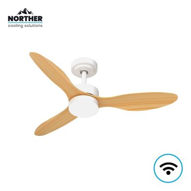 מאוורר תקרה VERMONT 42 WIFI לבן/עץ