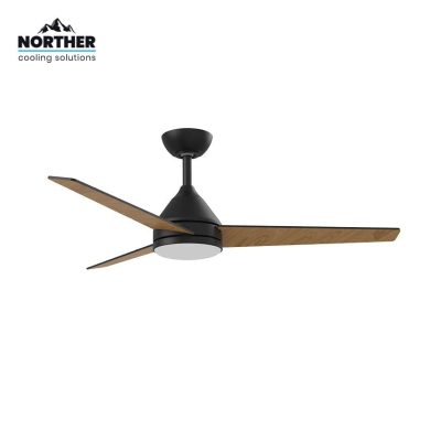 מאוורר תקרה 48" YOUNG בצבע שחור/עץ טבעי