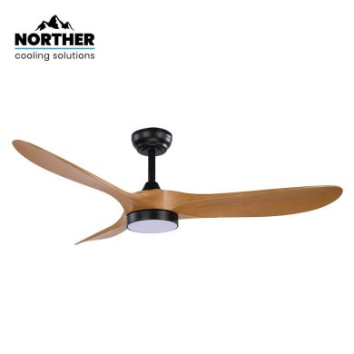 מאוורר תקרה שחור/עץ 52 אינץ'